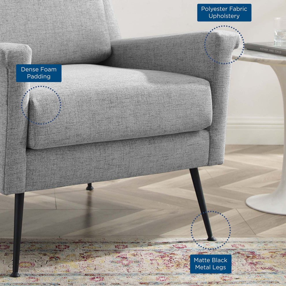 Chesapeake Fabric Armchair-Black Gray