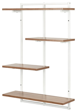Rhodes 4 Tier Modern Floating Windowsill Shelf With, White/Light Walnut