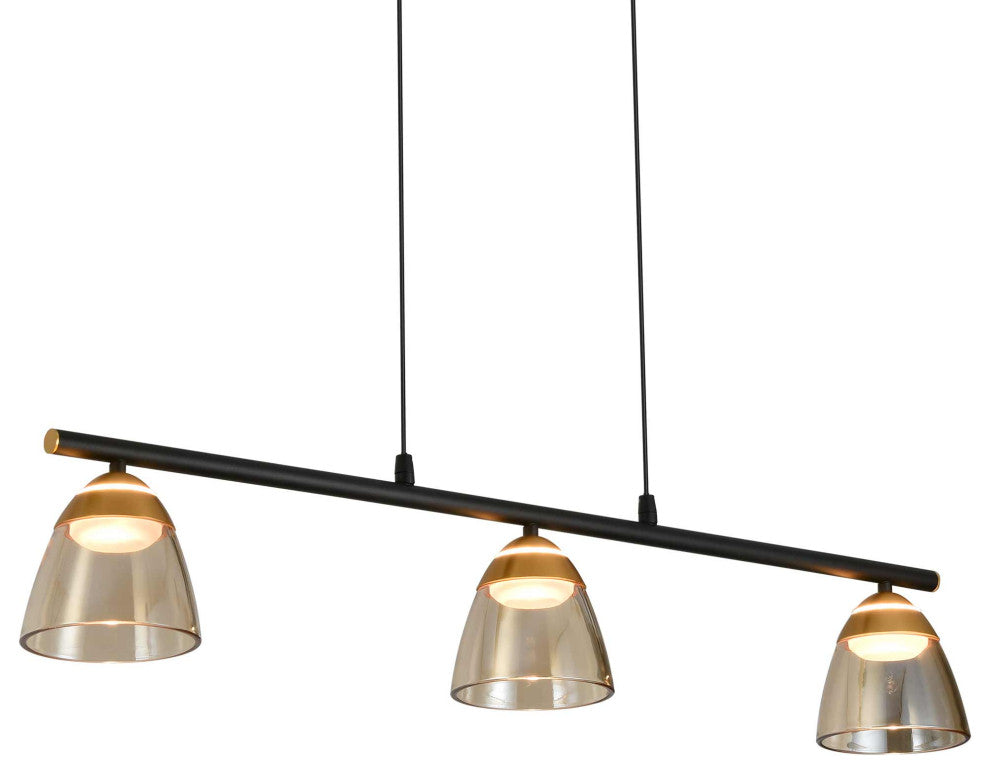 Roma 36" ETL Certified Integrated LED Height Adjustable Chandelier, Black