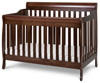 Baby Mile Eve 4-in-1 Convertible Crib With Guardrail, Espresso