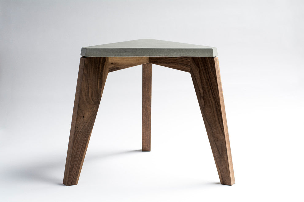Stool, Walnut and Concrete