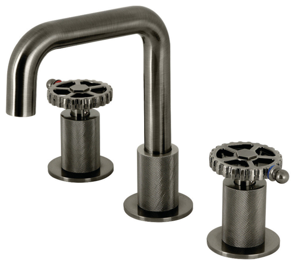 Kingston Brass KS141BSSCG Widespread Bathroom Faucet, Push Pop-Up