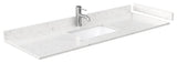 Beckett TK 60" Single Vanity, Cultured Top, Gold Trim