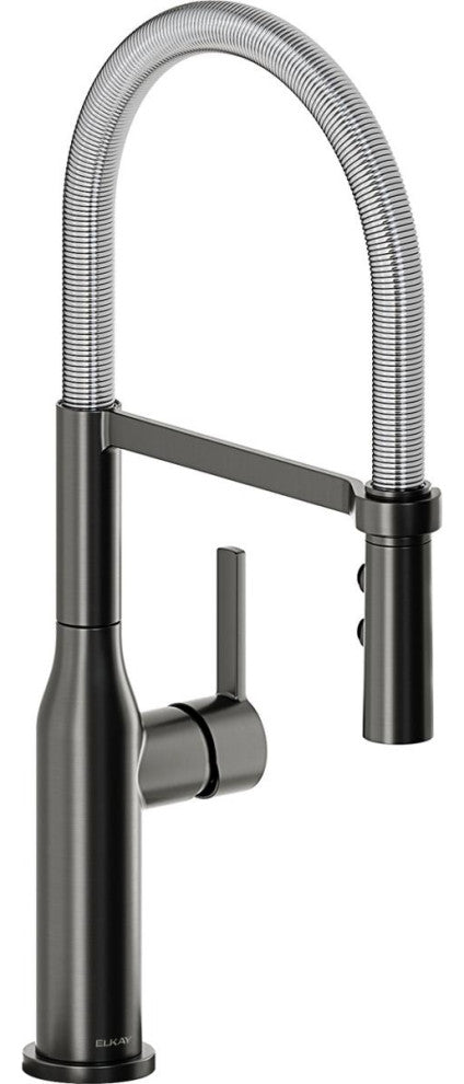 LKAV1061BKCR Elkay Avado Single Hole Kitchen Faucet, Black Stainless and Chrome