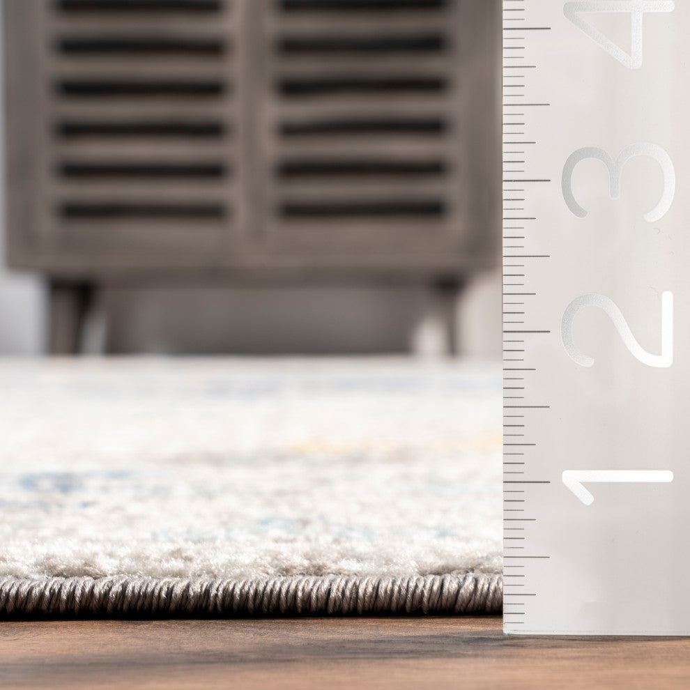 Nuloom Withered Bloom In Bouquet Area Rug, Blue 6'7"x9'