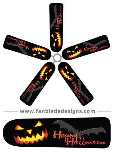 Jack O' Lantern Fan Blade Covers, Set of 5