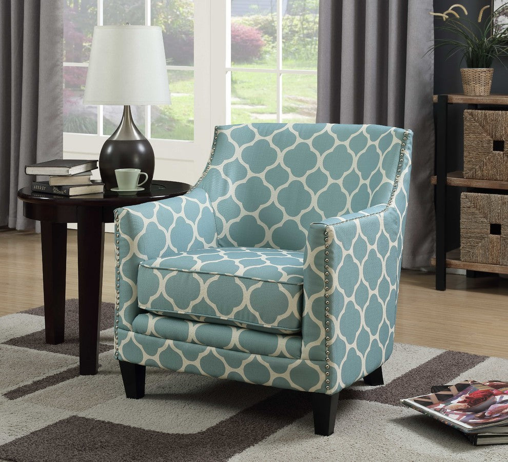 Deena Accent Chair, Dove, Aqua