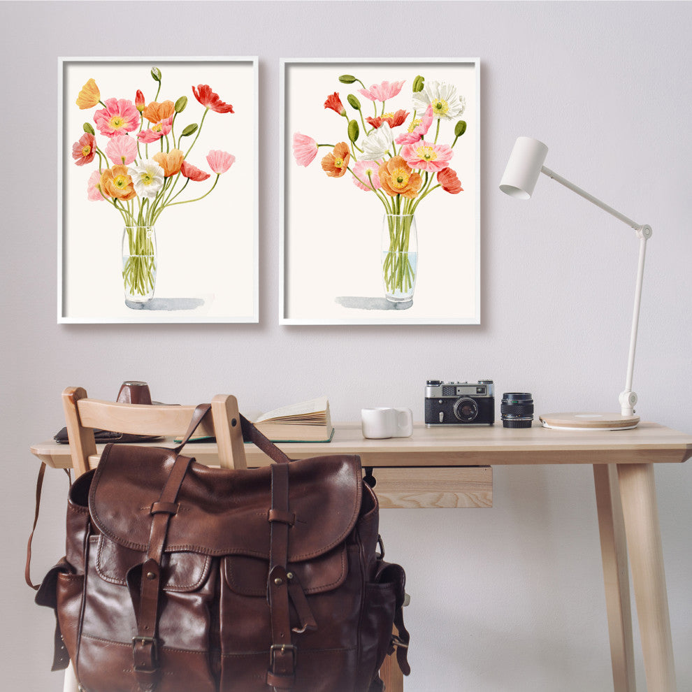 Dazzling Flower Blossoms Soft Pink Glass Bouquets, 2pc, each 24 x  30