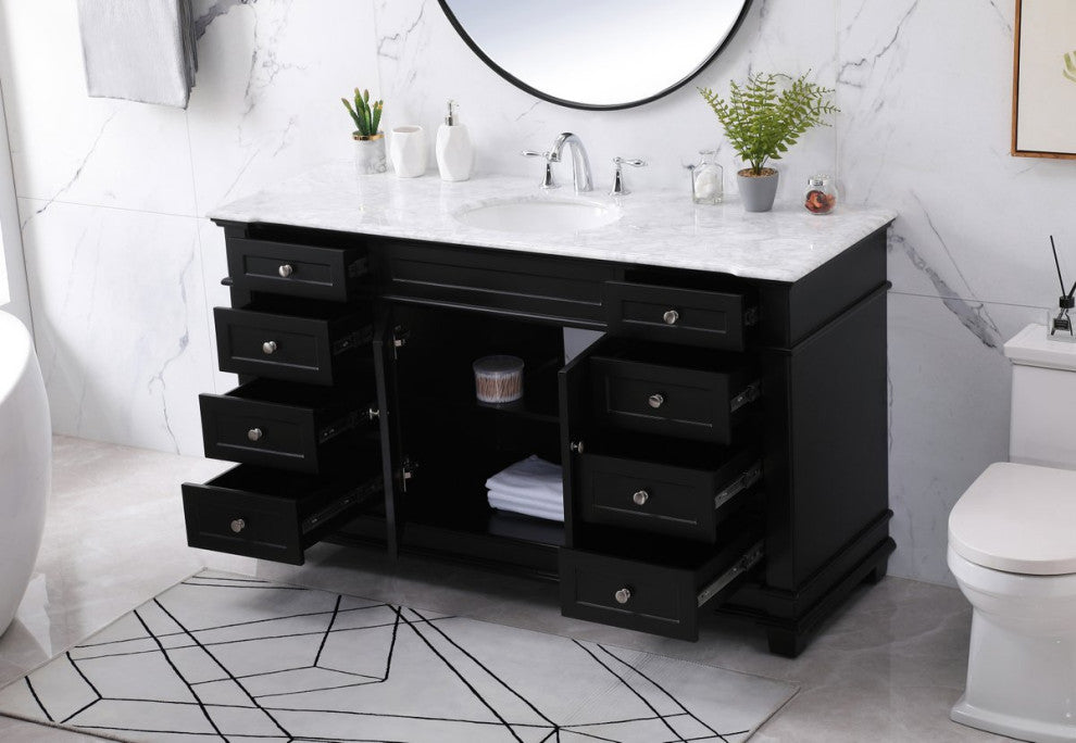 Weston Single Bathroom Vanity Set, Black, 60