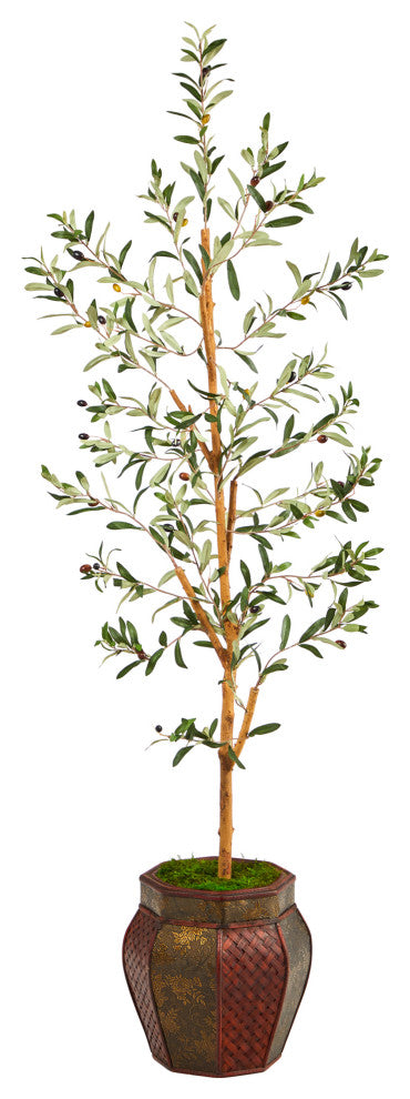 5.5' Olive Artificial Tree, Decorative Planter