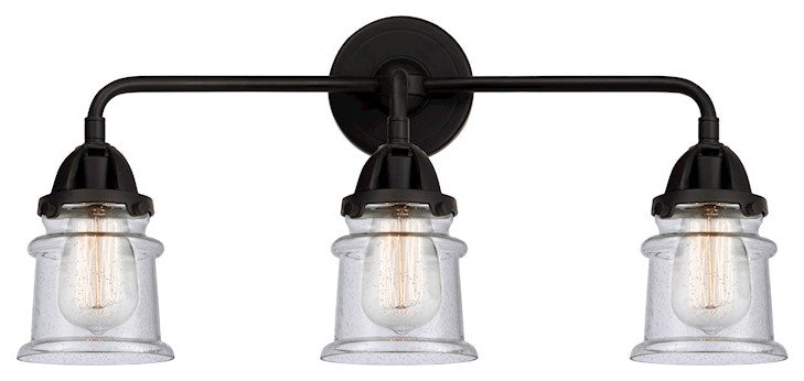 288-3W-BK-G184S 3 Light 23.25" Bath Vanity Light, Matte Black