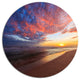 Colored Clouds In Beach At Sunset, Seashore Disc Metal Wall Art, 36"