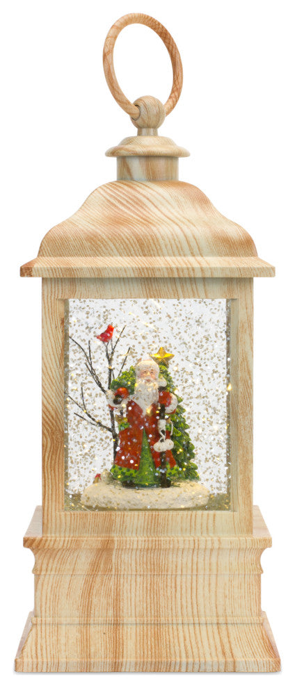 LED Snow Globe Lantern With Santa