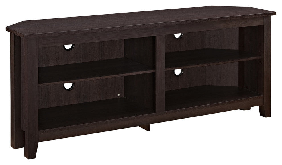 58" Wood Corner TV Console, Espresso