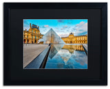 Symetrie du Louvre' Matted Framed Canvas Art by Mathieu Rivrin