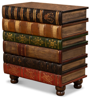 Front-facing/primary product shot on white background showing the full Florentine Books chairside side table.