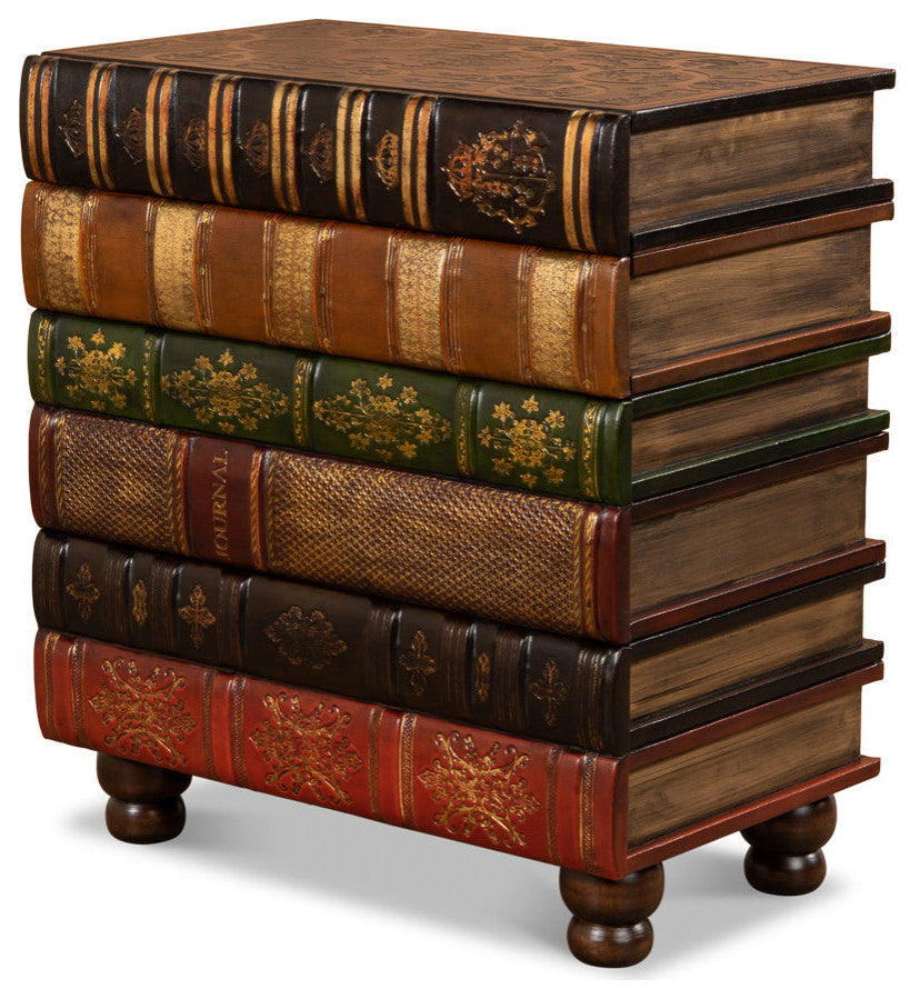 Front-facing/primary product shot on white background showing the full Florentine Books chairside side table.