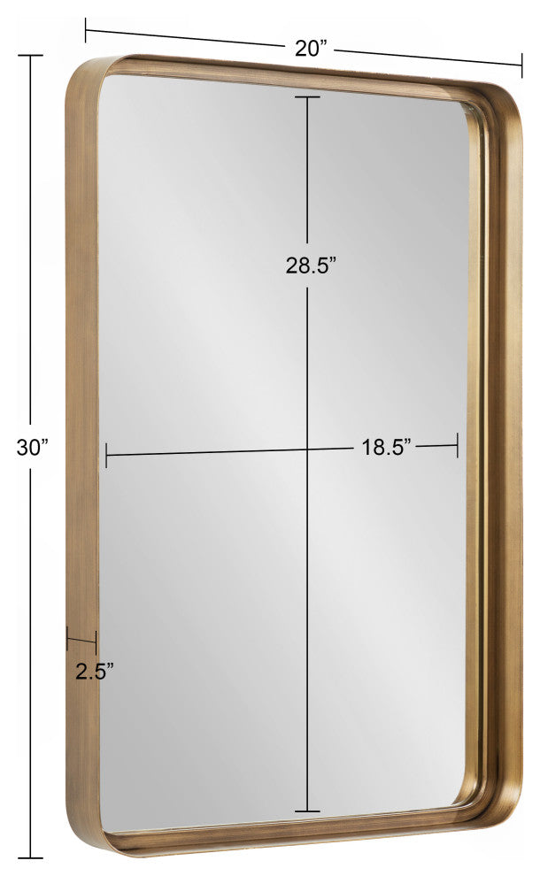 Armenta Framed Wall Mirror, Gold, 20"x30"