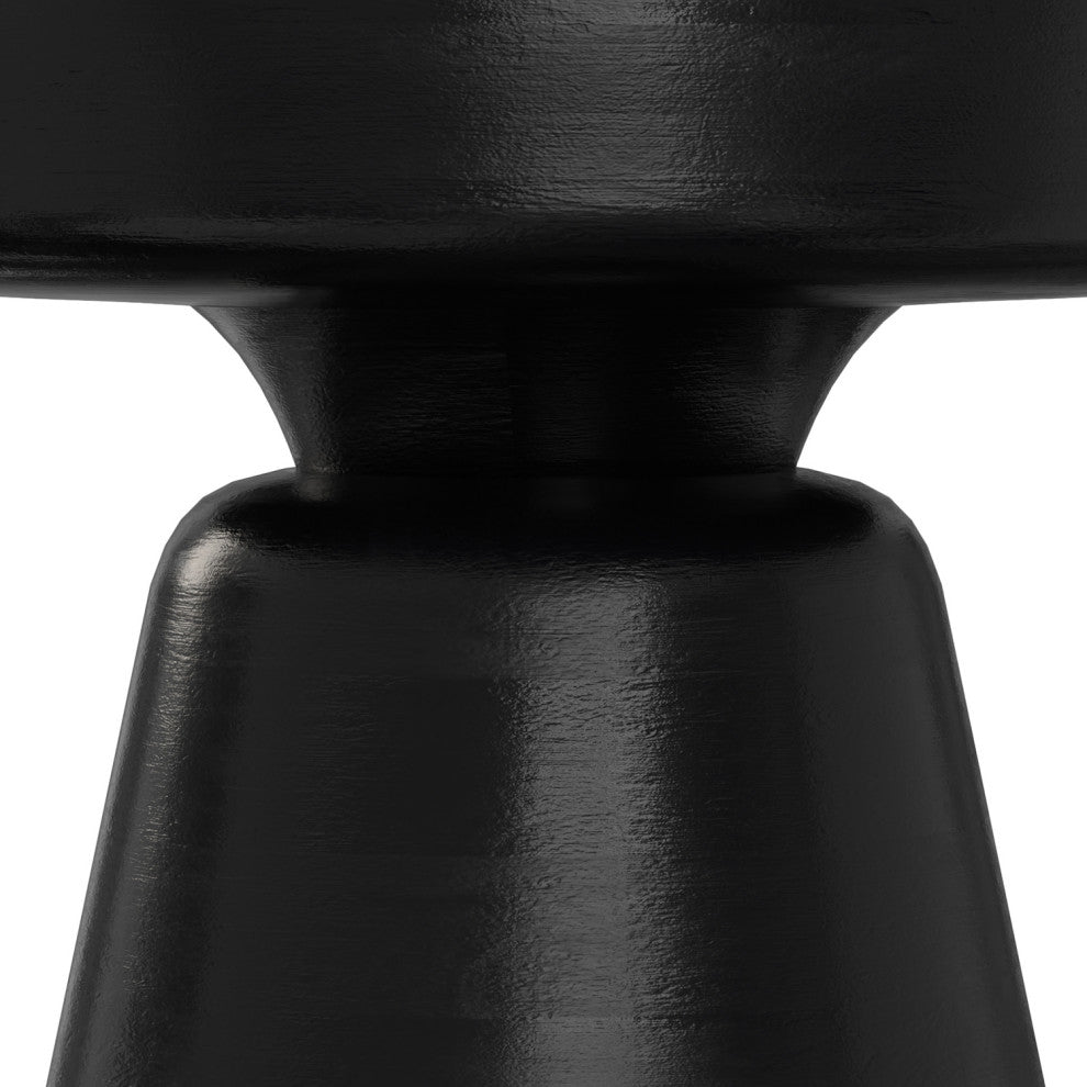 Robbie Solid Mango Wood Accent Table, Black