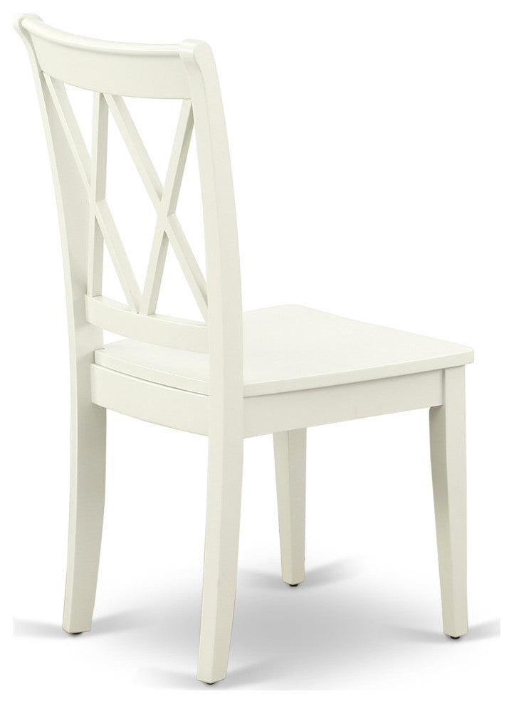 Hlcl5-Lwh-W 5Pc Round 42"Table And 4 Double X Back Chairs