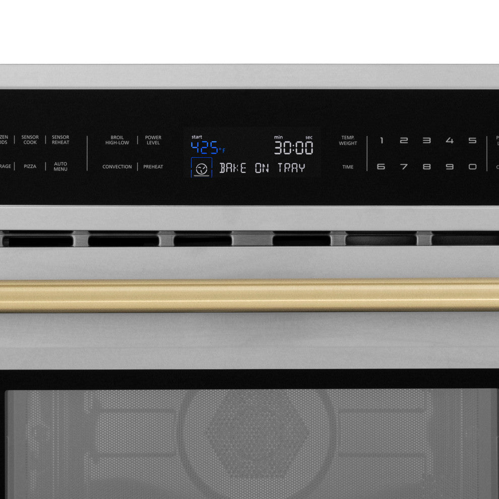 ZLINE 30" Microwave Oven, Stainless With Champagne Bronze MWOZ-30-CB