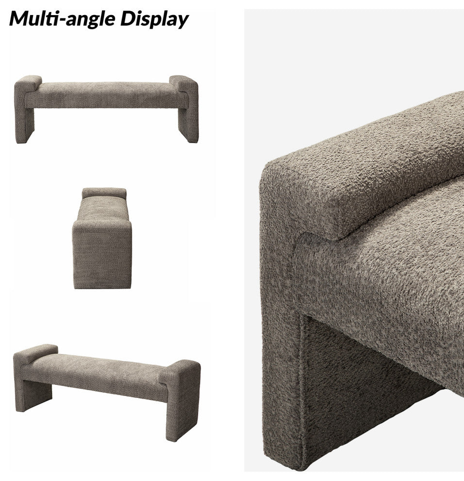 Severin Upholstered Bench, Gray