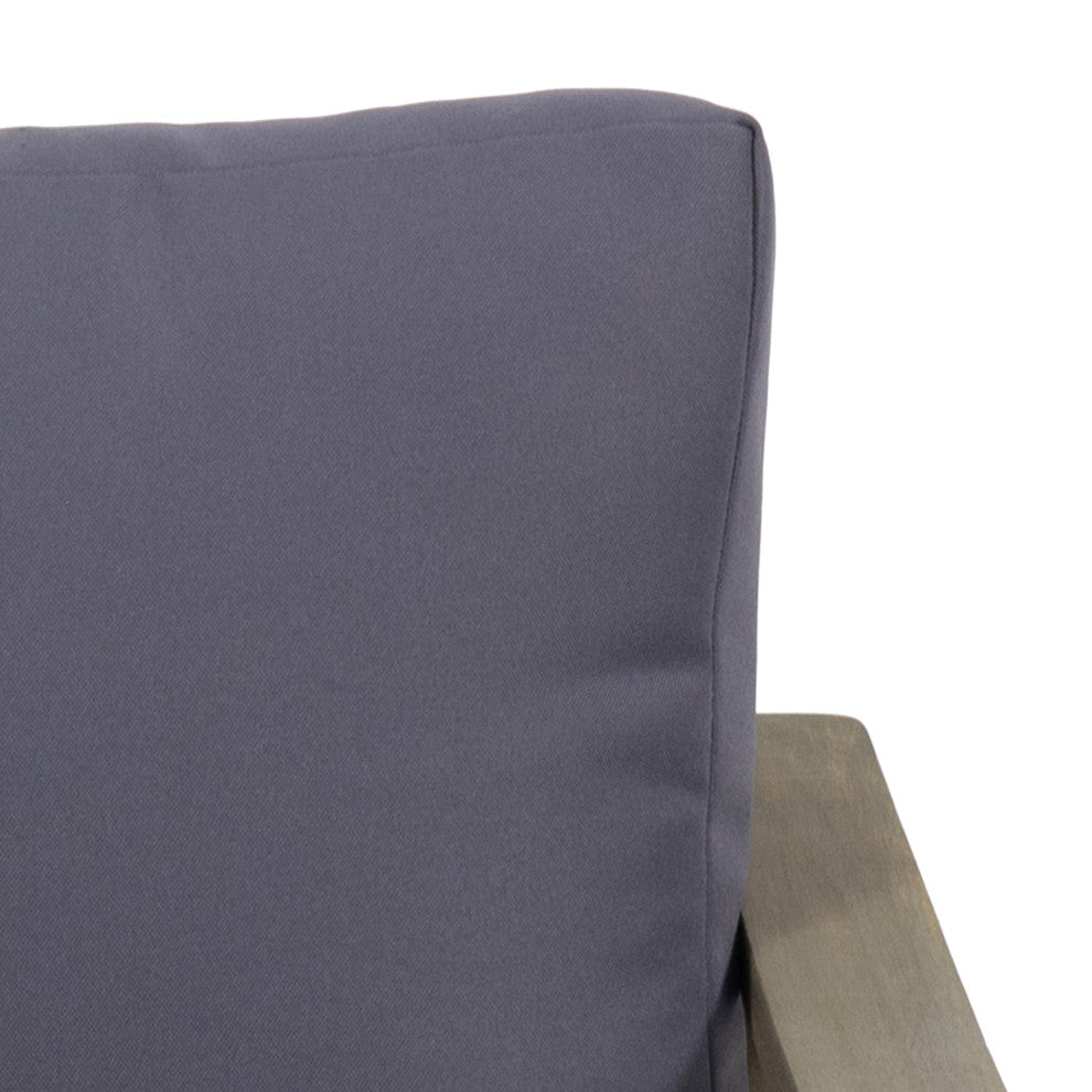 Johnlucas Outdoor Acacia Wood Loveseat and Coffee Table Set, Gray/Dark Gray