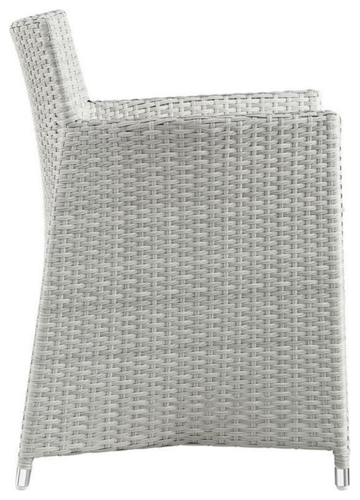 Modway Junction 18.5" Wicker / Rattan Outdoor Armchair in Gray/White