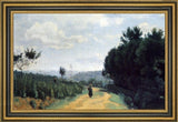 Jean-Baptiste-Camille Corot The Severes Hills Le Chemin Troyon Canvas, 18"x27"