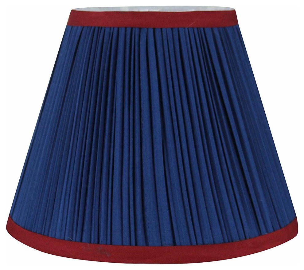 Softback Mushroom Pleated Lamp Shade, 5x9x7", Navy Blue, Burgundy, Single