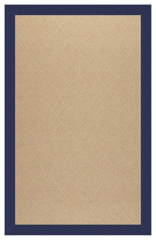 Zoe-Cane Wicker Machine Tufted Rectangle Rug, Navy, 4'x6'