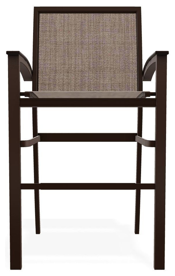 Bazza Sling Bar Height Stackable Outdoor Stool, Augustine Fennel/Kona