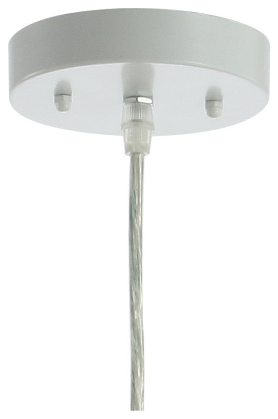 Campana 1-Light Bohemian Modern Woven Rattan/Iron LED Pendant, Cream