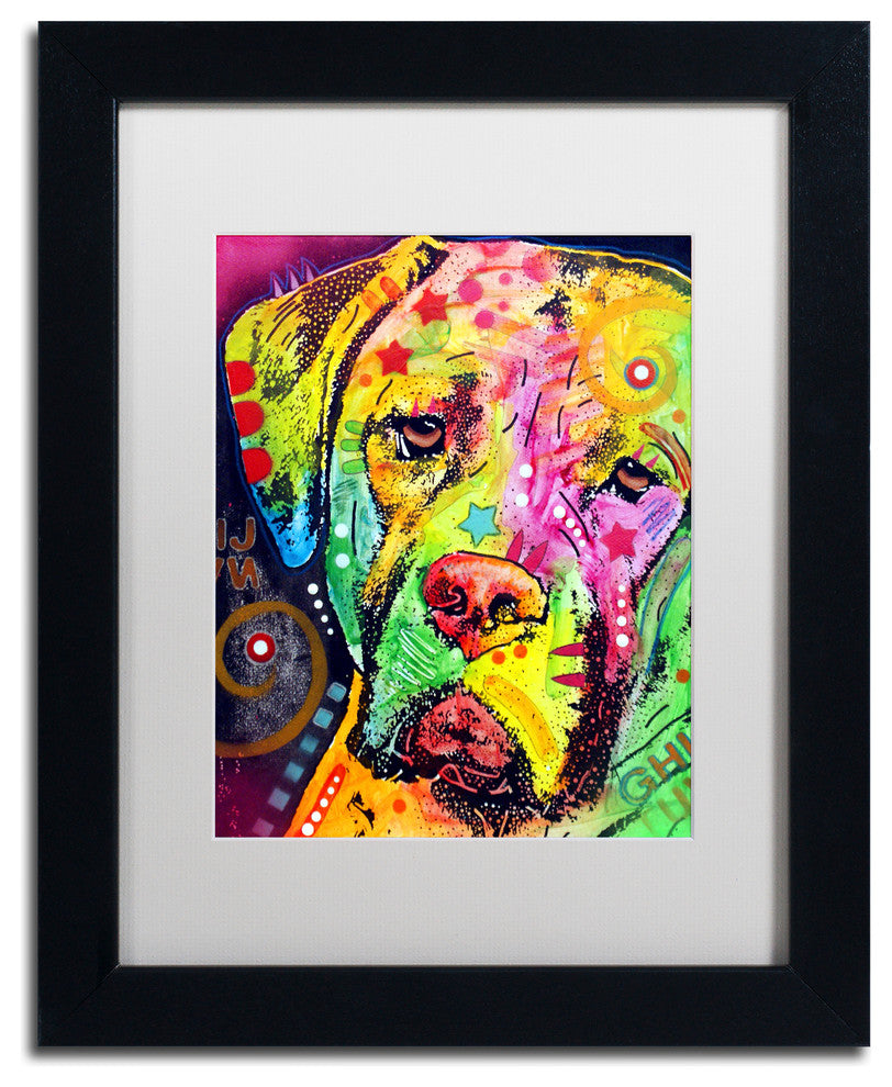 Dean Russo 'Mastiff II' Framed Art, Black Frame, 11"x14", White Matte