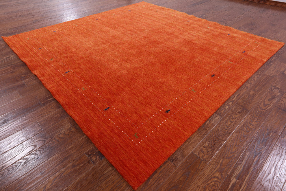 9' Square Persian Gabbeh Handmade Wool Rug Q7036
