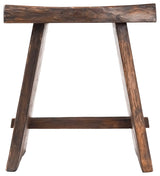 Nordic Style Teak Stool with Curved Seat