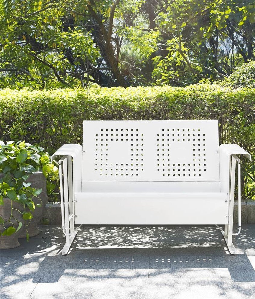 Crosley Bates Loveseat Glider, White