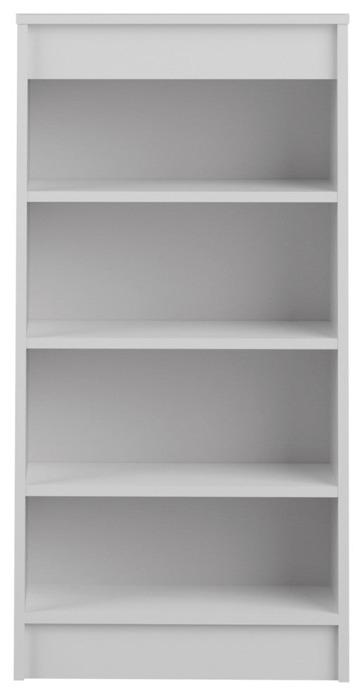 Contemporary Wood Small Bar Table With Shelving, White