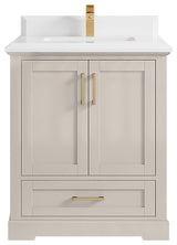Boston 30" Single Sink Bath Vanity in Fine Grain 1.5" White Quartz