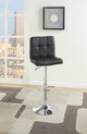 Armless Chair Style Bar Stool With Gas Lift Black And Silver Set Of 2