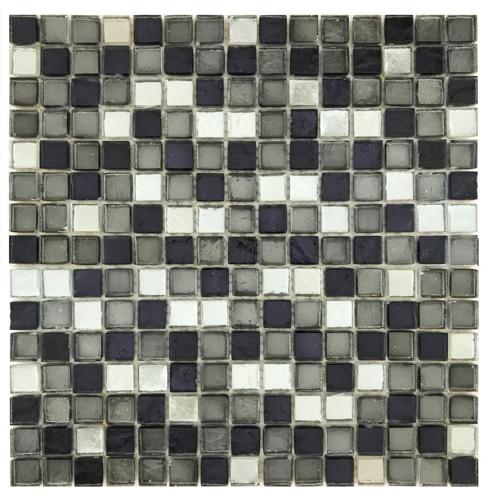 11.5x11.5 Peppered Ice Tile, Shades of Silver and Puter