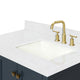 Ariel Cambridge 36" Right  Single Rectangle Sink Vanity, Carrara Quartz, Midnight Blue