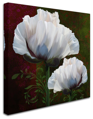 Tina Lavoie 'Coquelicots En Vert' Canvas Art, 14" x 14"