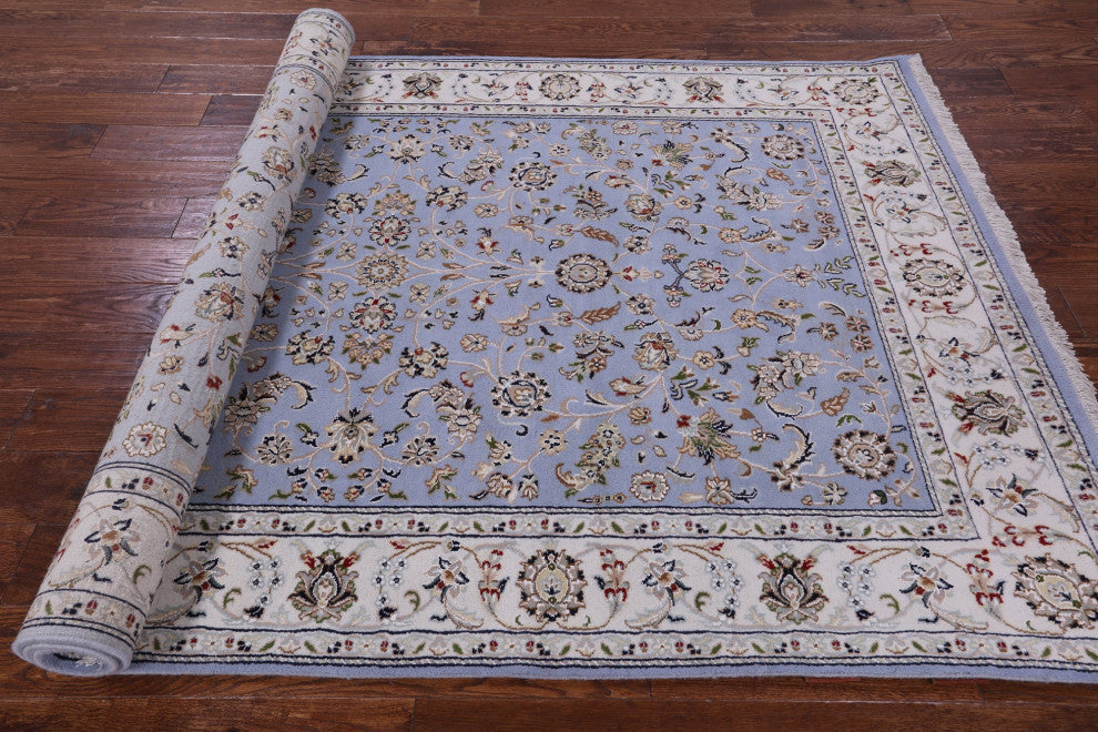 5' 1" X 8' 0" Wool & Silk Handmade Persian Nain Rug - Q14760