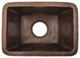 Rectangle Copper Prep Sink With 3.5" Drain Opening