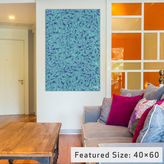 "Abstract Pattern Navy Turquoise Artprint" by Cat Coquillette, 26x18x1.5