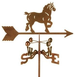 Draft Horse Weathervane With 4 Sided Mount