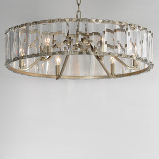 Maxim 21866 Odeon 6 Light 27"W Crystal Drum Chandelier - Golden Silver