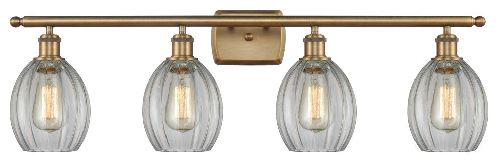 Eaton 3-Light Bath Vanity-Light, Brushed Brass, Clear