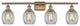 Eaton 3-Light Bath Vanity-Light, Brushed Brass, Clear